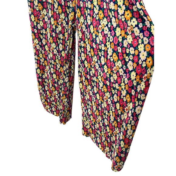 Asos Design Bright Pink Floral Oversized Short Sleeves Plisse Smock Jumpsuit 6 - Picture 5 of 12